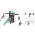 Complex Ansamblu Loc de Joaca Copii Overlook - Centru multifuntional din lemn de cerdru Kidkraft Cedar Summit